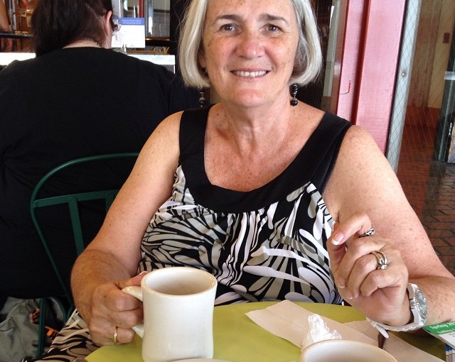 As is her custom, Peggy finds a tea shop. We are having our noon tea and crumpets.