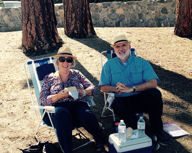 Lunch at Glacier Point, enjoying out chairs and cooler Sandra’s friend found for us.