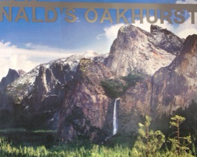 Next day, 2nd day in Yosemite begins in MacDonalds in Oakhurst CA.