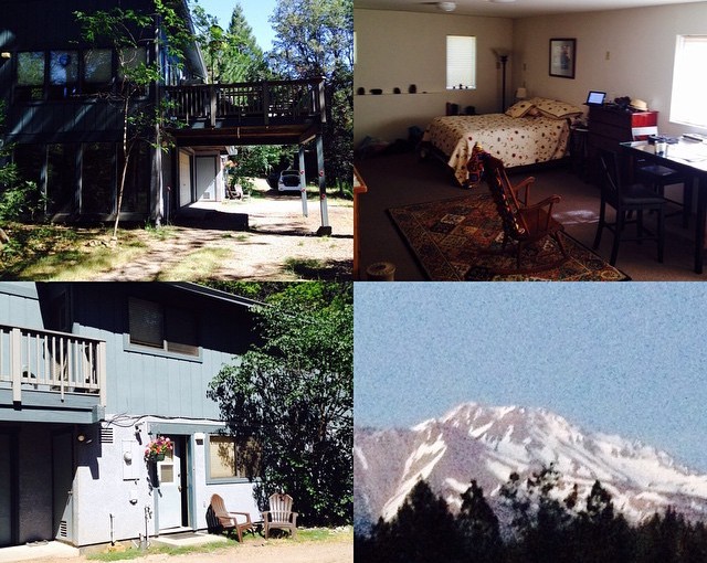 Our Airbnb in Weed. This couple came to Weed on vacation, loved it, and moved from CA. The place was like a mountain getaway that had a perfect view of Mt. Shasta. Wow!