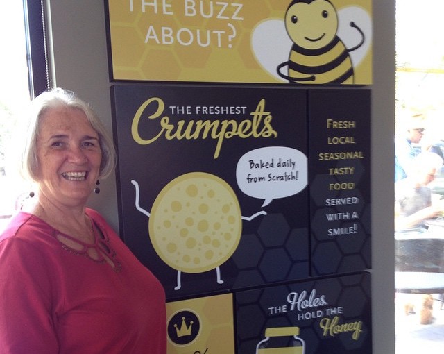 Peggy and I found a really neat Crumpet Cafe today named Queen Bee. All proceeds support an assisted living housing location right above the shop, Aegis. This is an awesome idea and according to the locals, very successful. They are about to open another one in the city soon.