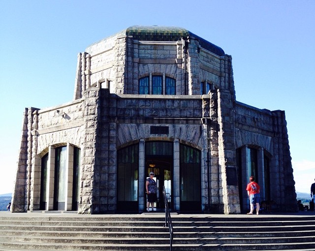 The Vista House along the historic scenic Hwy 30 drive, on the Columbia River George side.