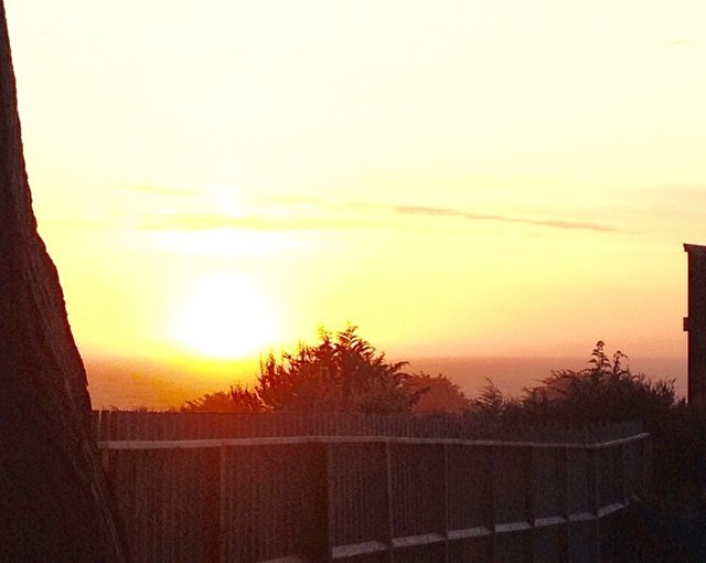 The end of another wonderful day. Sunset in Mendocino for Rhoda’s place.