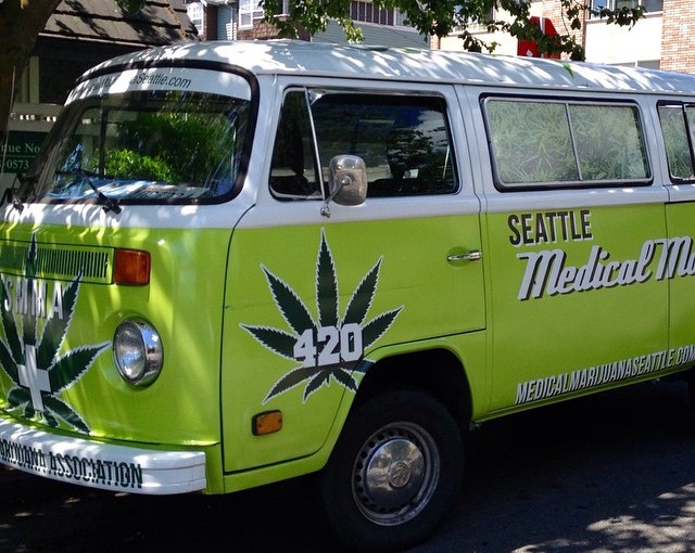 This is an official Medical Marijuana mobile unit. Had to get a shot. Medicalmarijuanaseattle.com