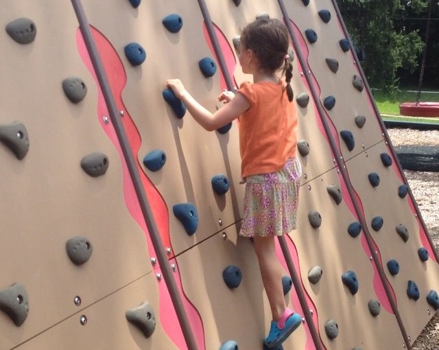 Norah shows off her climbing skills at Gypsy Park on one of our outings.