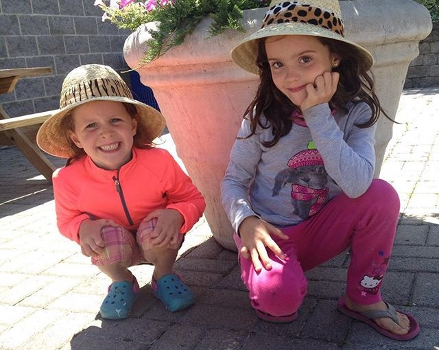 Our two young adventurers with their Adventure Hats.