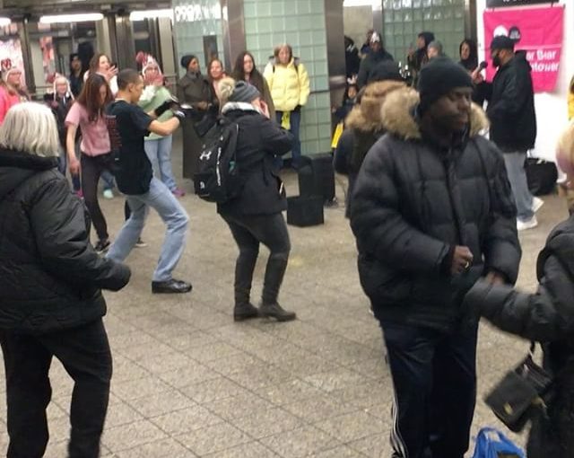 Gogo dancing in the NY subway.